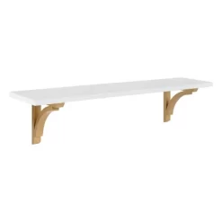 36" X 9" Corblynd Traditional Wood Wall Shelf White/Gold - Kate And Laurel -Furniture Specialty Store GUEST 3623da6b b14e 47b6 8c71 08bc7244224b
