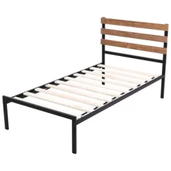 Costway Twin Size Metal Platform Bed Frame Mattress Foundation Wooden Headboard -Furniture Specialty Store GUEST 3625b2dc 70f9 4c5f b2e1 0b327537f9cc
