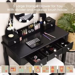 Costway Vanity Table Set W/10 Light Bulbs And Touch Switch Makeup Dressing Table 17 Costway Vanity Table Set W/10 Light Bulbs And Touch Switch Makeup Dressing Table -Furniture Specialty Store GUEST 3664a5eb 35f2 4cc8 b2dc a0f400c242b4