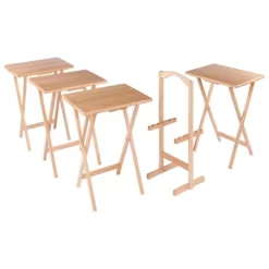 4pc Alex Snack Table Set Natural - Winsome