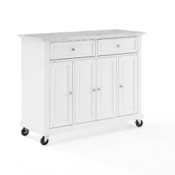 Avery Kitchen Island/Cart Distressed White/White Marble - Crosley -Furniture Specialty Store GUEST 36f4b3a4 6133 4567 b84f a08b122b159e