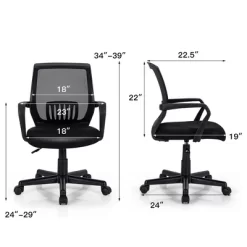 Costway Mid-Back Office Executive Chair Mesh Chair Height Adjustable W/ Lumbar Support -Furniture Specialty Store GUEST 37680dc6 f36e 42ac 86c8 1886fce3415a