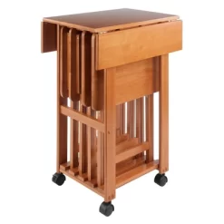 5pc Set Sophia Snack Tables Teak - Winsome -Furniture Specialty Store GUEST 37edfc9c a791 4859 97bd 00515f8951f8