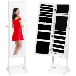 Best Choice Products 6-Tier Standing Mirror Lockable Storage Organizer Cabinet Armoire W/ Velvet Interior -Furniture Specialty Store GUEST 3847c497 3606 4995 9129 4709b6822828