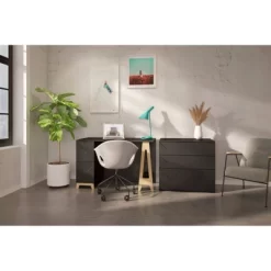 Atypik Desk With 3 Drawer File Cabinet - Nexera -Furniture Specialty Store GUEST 3998eef8 41d0 47c3 9cac 4caefb5a8622