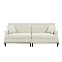 81.8" Upholstered Country Loveseat Sofa With Wooden Legs And Two Throw Pillows-ModernLuxe -Furniture Specialty Store GUEST 39bd4bc8 c233 4ee0 967a e981d358fa4a