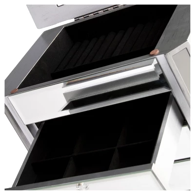 Melanie 7 Drawer Glam Jewelry Armoire Mirrored/Brushed - Aiden Lane 9 Melanie 7 Drawer Glam Jewelry Armoire Mirrored/Brushed - Aiden Lane - Image 7