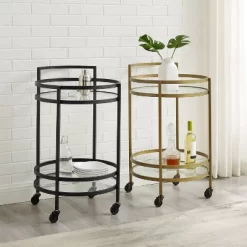 Bailey Round Bar Cart Gold - Crosley -Furniture Specialty Store GUEST 3b85c29a 712d 440f 9321 112616d2f5f7
