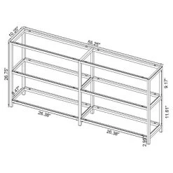 26.75" Contemporary 3 Shelf Console Bookcase With Glass Shelves Black Nickel - Coaster -Furniture Specialty Store GUEST 3b90dbd9 7484 427d 8c0f 307d21a3a91d