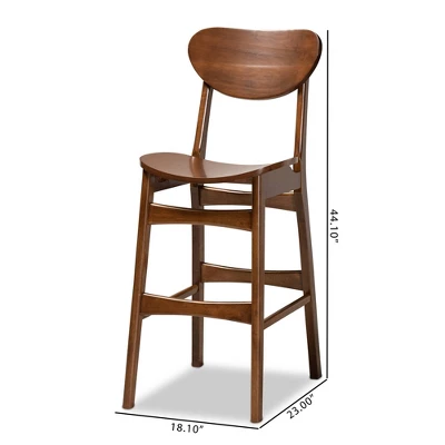2pc Katya Wood Barstool Set - Baxton Studio 9 2pc Katya Wood Barstool Set - Baxton Studio - Image 7