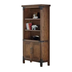72" Addison Bookcase With Lower Doors Auburn - Martin Furniture