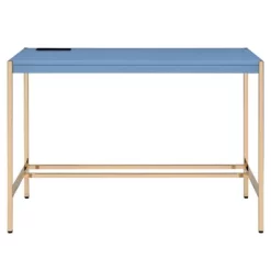 42" Midriaks Writing Desk Navy Blue/Gold Finish - Acme Furniture -Furniture Specialty Store GUEST 3d7392b9 b831 4e6c 8a0e 3e4cae74f9f8