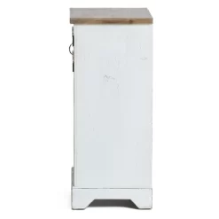 LuxenHome White And Natural Wood 2-Door Wine Cabinet -Furniture Specialty Store GUEST 3e127ee5 7fc9 4d1a 95bd f1f03554ccd0