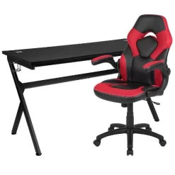 Flash Furniture Gaming Desk And Racing Chair Set With Cup Holder, Headphone Hook And Removable Mouse Pad Top - 2 Wire Management Holes -Furniture Specialty Store GUEST 3f352294 6895 4e31 b2e0 61ec94b05d8d