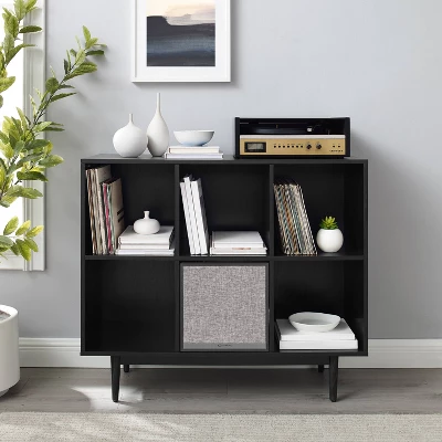 35.88" Liam 6 Cube Record Storage Bookcase With Speaker - Crosley 4 35.88" Liam 6 Cube Record Storage Bookcase With Speaker - Crosley - Image 2