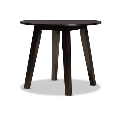35" Ela Wide Round Wood Dining Table - Baxton Studio 5 35" Ela Wide Round Wood Dining Table - Baxton Studio - Image 3