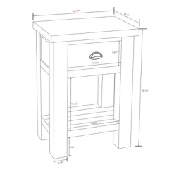 Hastin Two-Tone Wood 1 Drawer Nightstand Brown/Gray - Baxton Studio -Furniture Specialty Store GUEST 4041cda0 17c0 4bdb 8009 a98217b43add