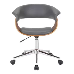 Mantua Mid-Century Office Chair Chrome/Gray - Armen Living