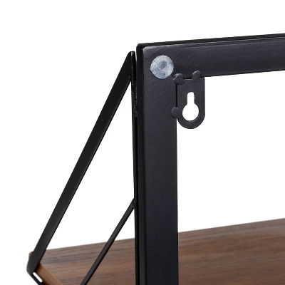 Honey-Can-Do 2 Tier Laundry Shelf With Wood Walnut 3 Honey-Can-Do 2 Tier Laundry Shelf With Wood Walnut