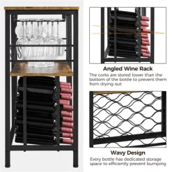 Yaheetech Home Bar Industrial Wine Rack Table With Glass Holder, Wine Bar Cabinet, Rustic Brown 13 Yaheetech Home Bar Industrial Wine Rack Table With Glass Holder, Wine Bar Cabinet, Rustic Brown -Furniture Specialty Store GUEST 4102d137 e82a 4191 8a8b 2bfa5e1094ba