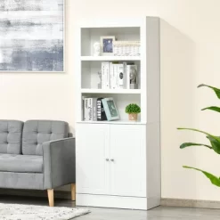 HOMCOM 72" Kitchen Buffet With Hutch, Kitchen Pantry Cupboard With 2 Door Cabinet, And 2 Adjustable Shelves, White -Furniture Specialty Store GUEST 41157ca3 f27d 455c a70e 22877c051649