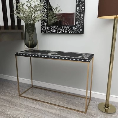 Eclectic Wood Console Table Gold - Olivia & May 17 Eclectic Wood Console Table Gold - Olivia & May - Image 15