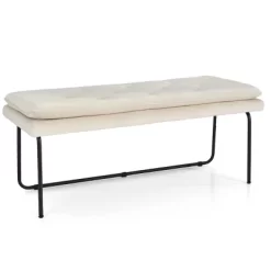 Nano 48" Upholstered Modern Double Layered Cushion Bedroom Bench - The Pop Maison