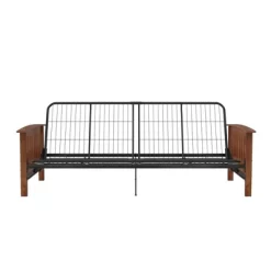 Full Brixen Wood Arm Metal Futon Frame With 6" Mattress - Room & Joy -Furniture Specialty Store GUEST 4149f9e2 fb2b 4aed 89f5 dd8cfab9285f