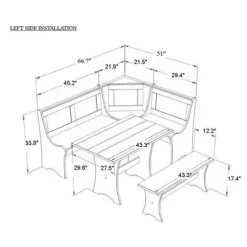 Parkside Antique Nook Dining Set - Linon -Furniture Specialty Store GUEST 42ad27b5 7047 4b04 8a21 ee595715b022
