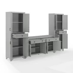 3pc Tara Sideboard And Pantry Set Distressed Gray - Crosley -Furniture Specialty Store GUEST 4320cc2d b216 4aaf a358 c0548d529614