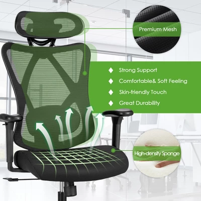 Costway Ergonomic High Back Mesh Office Chair W/ Adjustable Lumbar Support 7 Costway Ergonomic High Back Mesh Office Chair W/ Adjustable Lumbar Support - Image 5