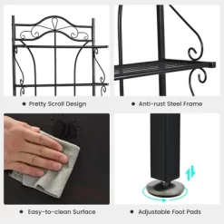 Costway 5-Tier Metal Kitchen Bakers Rack Microwave Storage Rack Oven Stand With Wine Organizer 14 Costway 5-Tier Metal Kitchen Bakers Rack Microwave Storage Rack Oven Stand With Wine Organizer -Furniture Specialty Store GUEST 43bd73a8 ef85 4a87 8684 000c1e4425a9