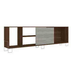 3 Open Compartments Wooden Entertainment TV Stand For TVs Up To 70" Brown/White - The Urban Port -Furniture Specialty Store GUEST 44467785 259d 484e 8730 b2af553dbe0a