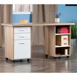 3pc Kenner Set Modular Desk With 2 Drawer & 3 Shelves Reclaimed Wood - Winsome -Furniture Specialty Store GUEST 44deca05 14d2 4eb7 9f95 3b585d3582c3