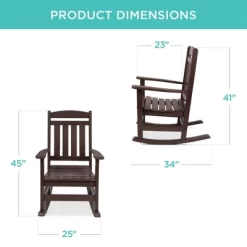 Best Choice Products All-Weather Rocking Chair, Indoor Outdoor HDPE Porch Rocker W/ 300lb Weight Capacity -Furniture Specialty Store GUEST 44ffed91 4d27 40a3 a098 858c51ad05cf