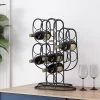 Ferrat Modern Industrial 13 Bottle Tabletop Cactus Wine Rack Black - Christopher Knight Home