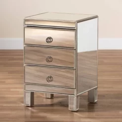 Ewan Mirrored 3 Drawer Nightstand Silver - Baxton Studio 15 Ewan Mirrored 3 Drawer Nightstand Silver - Baxton Studio -Furniture Specialty Store GUEST 45259b72 e016 4aa8 8642 0d6c01d7d5d8