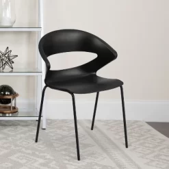 Flash Furniture HERCULES Series 440 Lb. Capacity Black Stack Chair