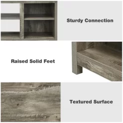 Costway 58'' 2-Tier TV Stand Entertainment Media Center Console Up To 65'' Grey -Furniture Specialty Store GUEST 46c4123f 2818 43c2 8413 3de6b817e66c