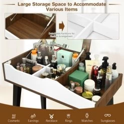 Costway Vanity Table Set With Flip Top Mirror Dressing Makeup Study Padded Stool -Furniture Specialty Store GUEST 472d0273 8b30 4527 8ac9 7a1c6f4b9d82