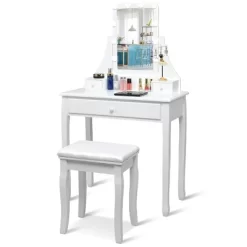 Tangkula Make-Up Vanity Table Dresser Set W/LED Light & Padded Stool -Furniture Specialty Store GUEST 47e57a1a e1f3 4bea 8309 ab852755cd97