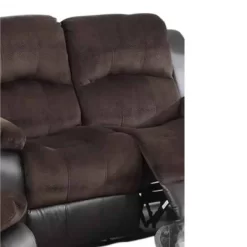 Padded Suede Faux Leather Reclining Loveseat Brown - Benzara -Furniture Specialty Store GUEST 47f3607b 263e 4b1f 8267 d9d4010ffefa