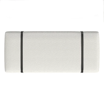 Upholstered Bench With Metal Base Cream Boucle - HomePop 5 Upholstered Bench With Metal Base Cream Boucle - HomePop - Image 3