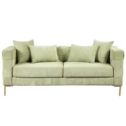 80.5" Modern Upholstered Sofa With Golden Metal Legs And 4 Pillows-ModernLuxe -Furniture Specialty Store GUEST 48baf446 9263 4bef 8901 68aeb674af0a