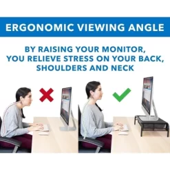 Mount-It! Computer Monitor Stand With Drawer And Storage, Black Metal Mesh Monitor Riser And Organizer For Single Display Or Laptops -Furniture Specialty Store GUEST 48f00973 fbf7 4277 b3fb e2b69381c455