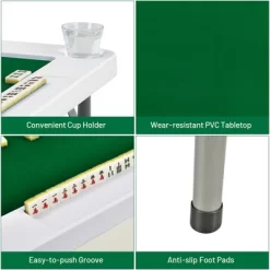 Costway 35'' 4-Player Mahjong Card Game Portable Folding Table W/Cup & Coin Holder -Furniture Specialty Store GUEST 4939b6a8 6792 4a8e 8902 7b31b4310ec0