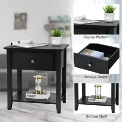 Costway Nightstand Beside Table Chest Sofa Table End Table Accent Table White -Furniture Specialty Store GUEST 4979f88c 4181 438c 82ac b01b94b3ce00