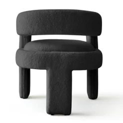 ZEN 25" Wide Contemporary Design Faux Shearling Boasting Curved Streamlined Silhouette Armrest Accent Barrel Chair-The Pop Maison -Furniture Specialty Store GUEST 49e6c008 a1d2 4d16 b760 def75f7bc20c