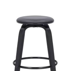 26" Harbor Backless Swivel Faux Leather Wood Counter Height Barstool Gray/Black - Armen Living -Furniture Specialty Store GUEST 4a10f537 18b8 49dd b823 458dd9a23c41