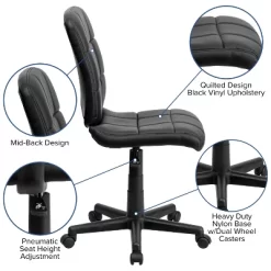 Mid-Back Quilted Vinyl Swivel Task Chair - Riverstone Furniture -Furniture Specialty Store GUEST 4a446ab4 2410 411a 8cc6 a7af8ca4ed98